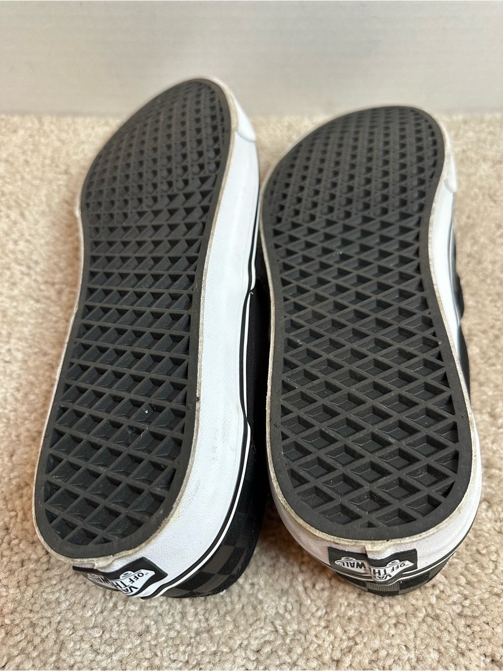 Vans Black/Gray Checkerboard Slip-On Sneakers, size 13, like new - Picture 6 of 7